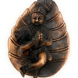 Bhunes Brass Bala Krishna on Peepal Leaf