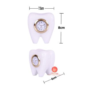 Tooth Shape Dentist Desk Marble Table Clock