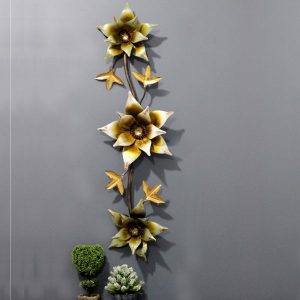 Attractive Metal Floral Wall Decor Sculpture for Home, Living Room
