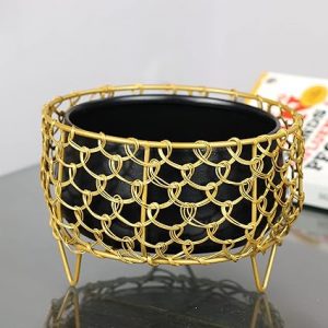 Handi Pot with Golden Stand for Indoor and Outdoor