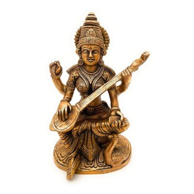Bhunes Brass Goddess Saraswathi Idol