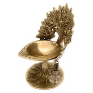 Bhunes Brass Kalpvriksha Tree Lamp with bells