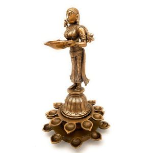 Bhunes Brass Lady with Lamp