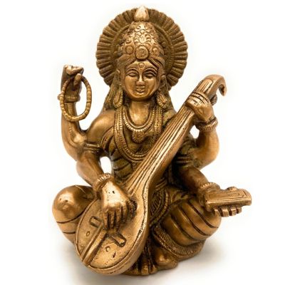 Brass Goddess Saraswati Idol