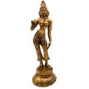 Brass Standing Goddess Parvati Idol