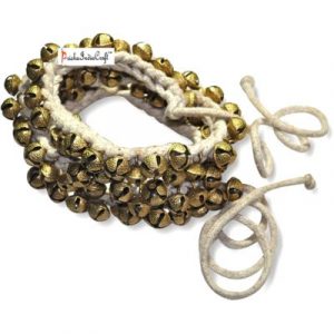 Cotton Cord Indian Classical Dancers Gold Brass Anklet