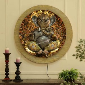 Ganesha Wall Hanging Sculpture Religious Gift Article Decorative( with Led)