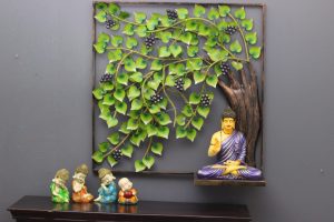Amazing Metal Tree With Buddha in The Garden For Living Room Decoration Items
