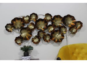 Gold Metal Iron Decorative Items Led Wall Art to Home Palace