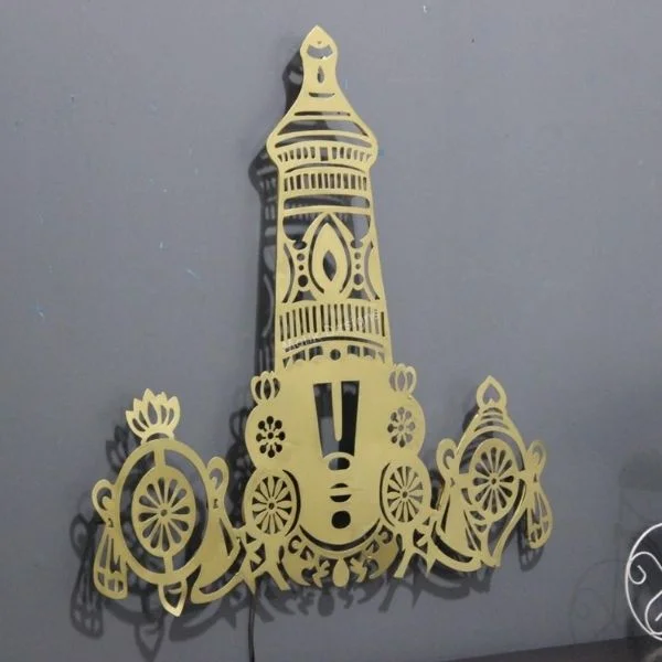 Metal Golden Tirupati LED Wall Art