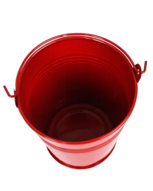 Metal Mini Bucket Planter for Indoor and Outdoor Red Color