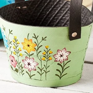 Rubber Planter for Indoor and Outdoor Decor Green Color