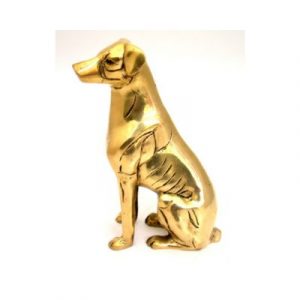 Brass Dog Statue Vastu and Feng Shui (7.5 Inch)