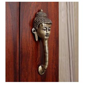 Brass Buddha Face Door Handle