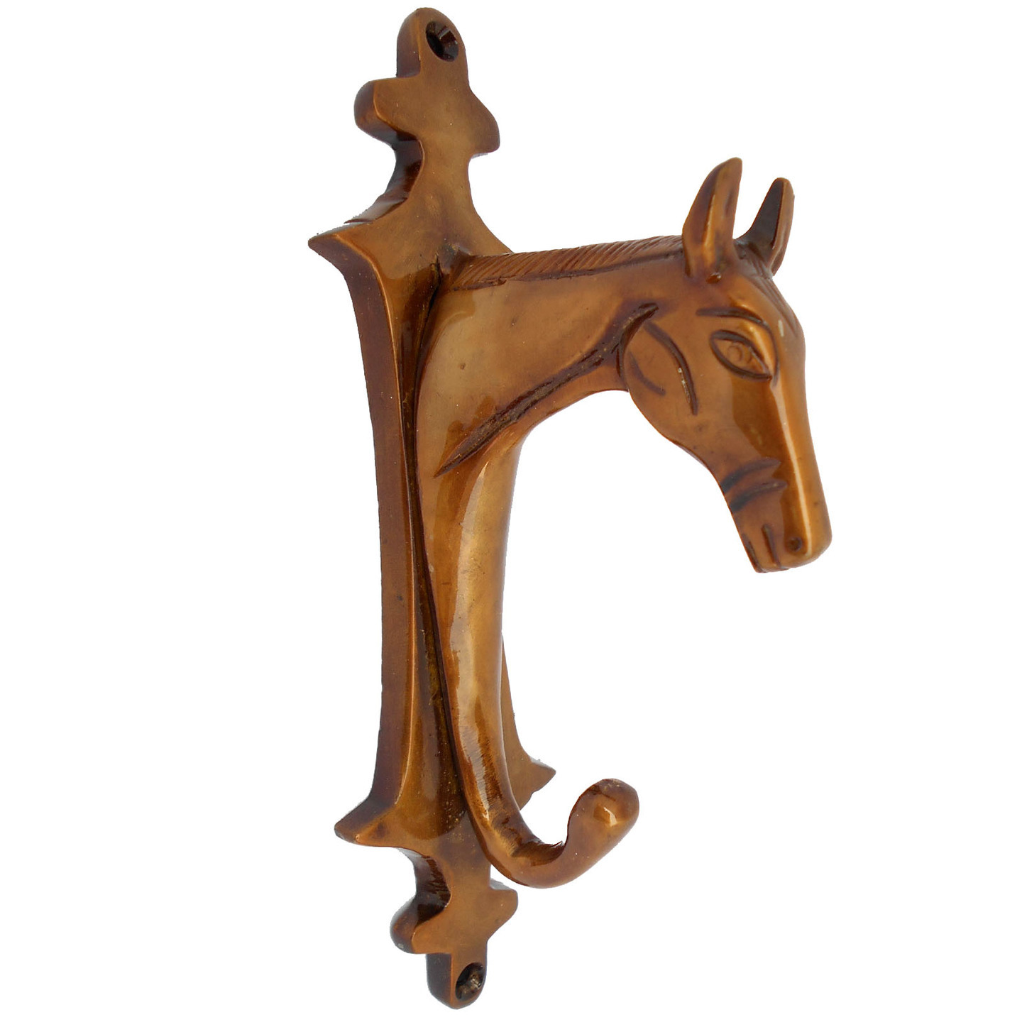 Vintage Brass Horse Head Wall Hooks