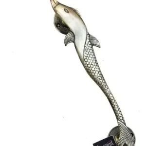 Brass Dolphin Door Handle (Silver)
