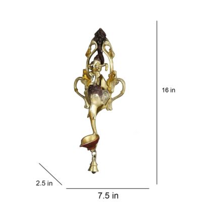 Brass Hanging Ganesh Lamp  with bell