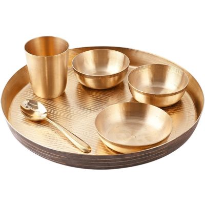 Bronze (KANSA) Dinner Set (Thali Set) 6 Pc (12 Inch)