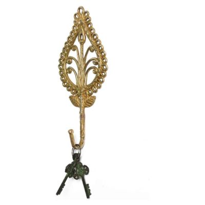 Leafy Flower Vintage Brass Decorative Wall Hook