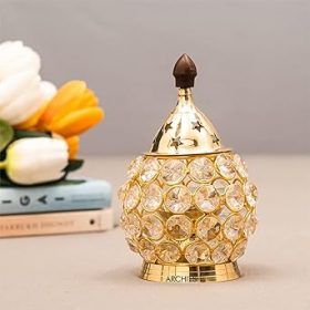 Brass Crystal Akhand Jyoti Matki Diya Home Decor Gifting