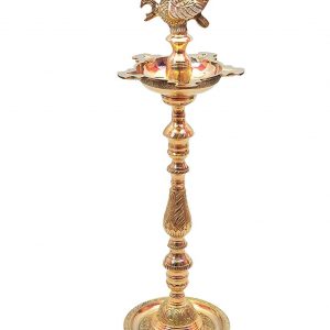 Traditional Peacock Brass Kuthuvilakku Diya Deepak Lamp