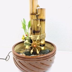 3-Tiered Bamboo Fountain with Turbine