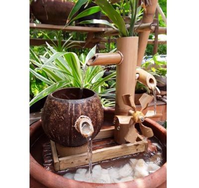 Bamboo Tabletop Water Fountain Turbine style