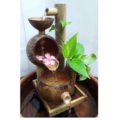 Bamboo and Coconut Bowl Water Fountain