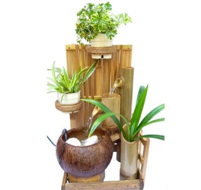 Handcrafted Bamboo and Coconut shell Fountain