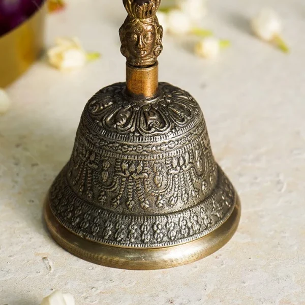 Handcrafted Brass Tibetan Om Hand Bell