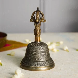 Handcrafted Brass Tibetan Om Hand Bell