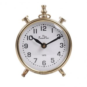 Antique Metal Table Clock in Gold Finish-4 inches