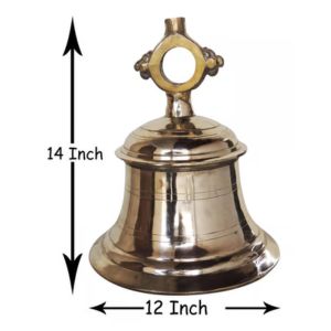 Brass Temple Hanging Bell, Ghanta 12*12*14 Inches