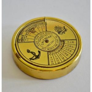 Wave Nautical Marine Brass Compass with 100Years Calendar