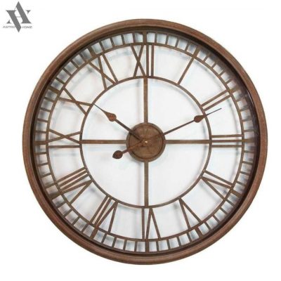 Wall Clock With Brown Frame