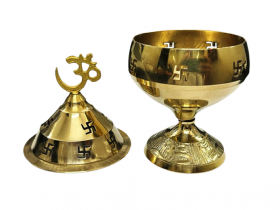 Brass Akhand Diya Gifting  Pooja 2.5*2.5*4.5 Inches