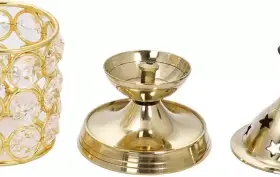 Brass Crystal Akhand Jyoti Diya For Diwali Decorative Crystals Tea Light Holder Lantern 3.5*3.5*8 Inches