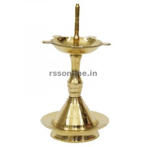 Handmade Brass Diya for Pooja – Kutthu Vilakku Samai Diya for Puja Diwali Decorations 2.5*2.5*4.5 Inches