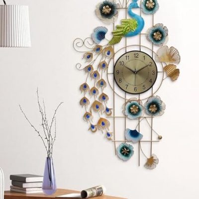 Metal Decorative Peacock Wall Clock