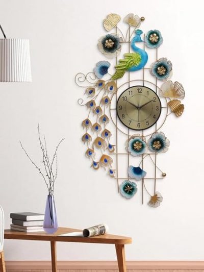 Metal Decorative Peacock Wall Clock