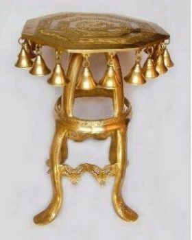 Handcrafted Brass Stool with bells
