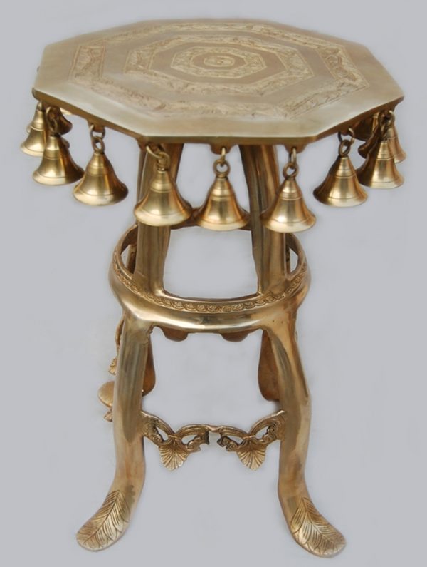 Brass Stool With Bells