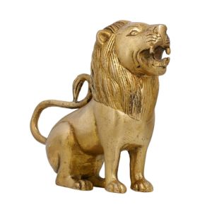 Brass Roaring Lion Showpiece