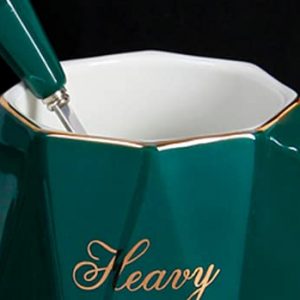 Coffee Tea Ceramic Mug Cup with Spoon and lid, 1 Piece (Color Sent Randomly)