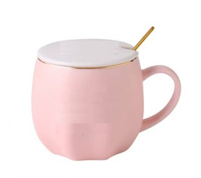 Breakfast Snacks Cute Animal Print Ceramic Coffee Tea Mug Cup with lid/Saucer and Steel Spoon