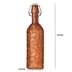 Textured Glass Beverage Bottle, 1 Piece, Color: Bronze ,750mL
