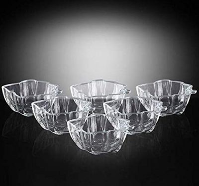 Glass Solid Bowl – Set of 6 , Transparent