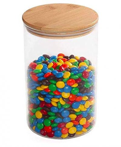 Set of 3 Cylindrical Shape Airtight Glass Candy Jar