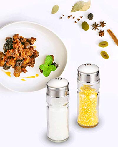 Pepper Cruet Condiment Jar Bottle Set with metal stand with tissue napkin holder