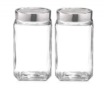 Glass Jar with Lid – 1000 ml, 3 Pieces, Clear